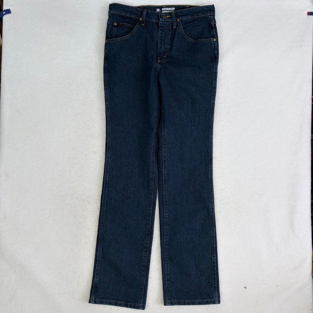 Wrangler Cowboy Cut Jeans Mens 31x34 Dark Indigo Wash New Advanced Comfort - Picture 2 of 10